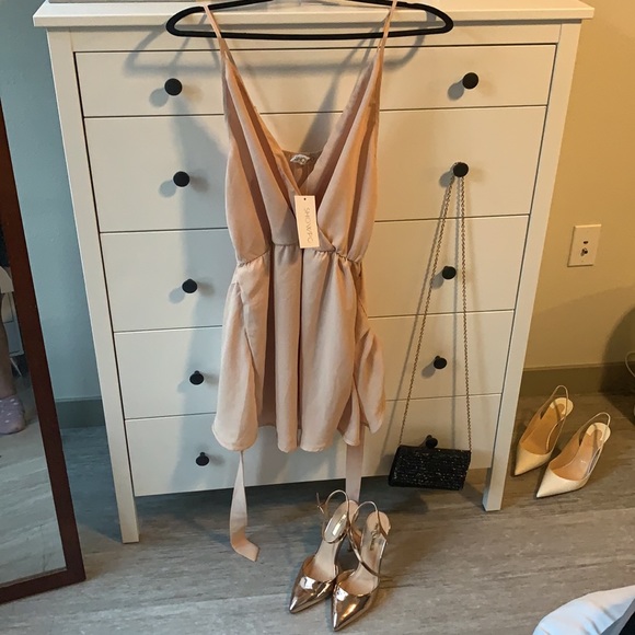 Beige mini dress from Showpo -Dancing Dream Dress - Picture 2 of 8